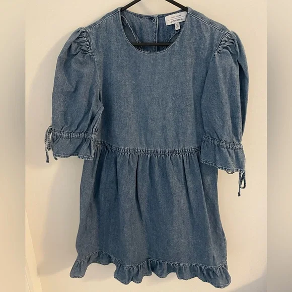 white christmas dresses Aura Denim Babydoll Dress Small